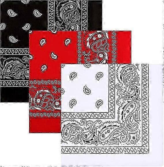 3 Pack Multi-purpose Bandanas Paisley Print Cowboy Headband Scarf Unisex Headwraps