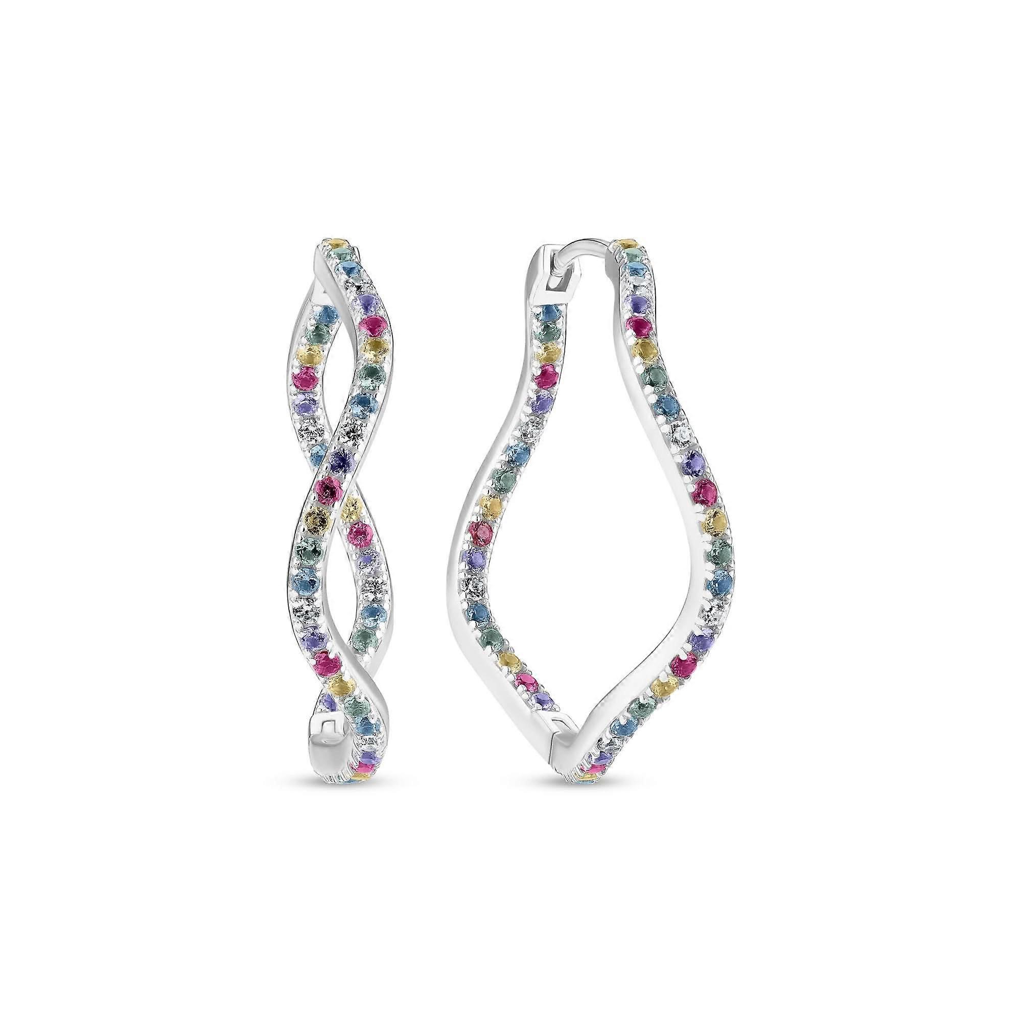 Sterling Silver Ellera Waves X-Grande Earrings SJ-E3879-XCZ