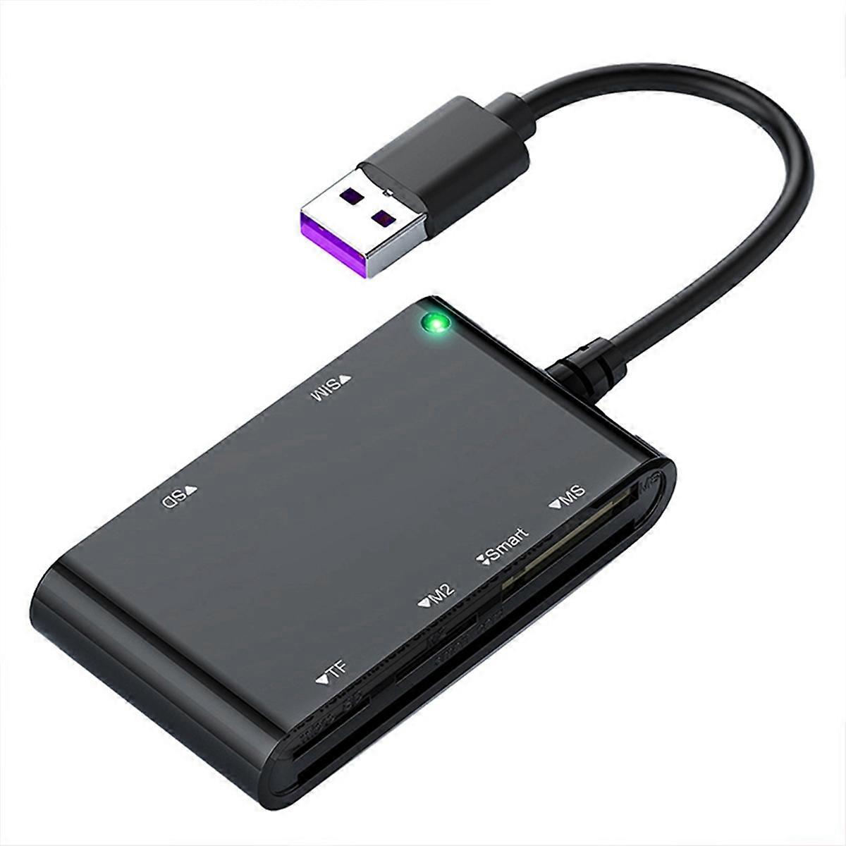 USB 3.0 Multi Card Reader 6 in 1 Smart/MS/M2/TF/SIM/SD