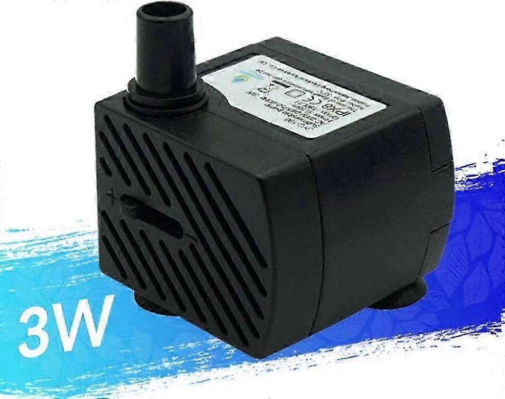 Erittäin hiljainen 3 W:n vesipumppu pieniin akvaarioihin, kalalammikoihin ja puutarhalampiin 48 GPH:n virtausnopeudella