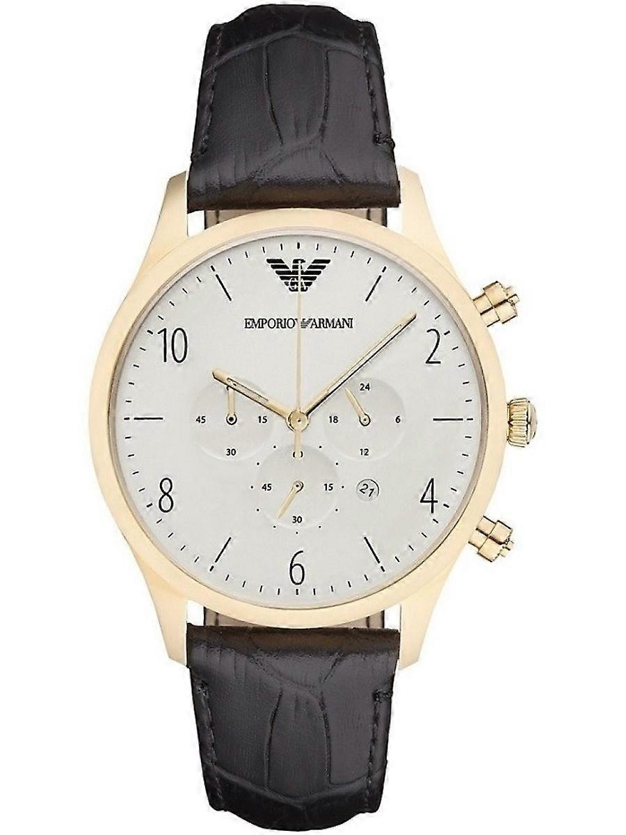 Emporio Armani Brun Äkta Läder AR1892 Herrklocka