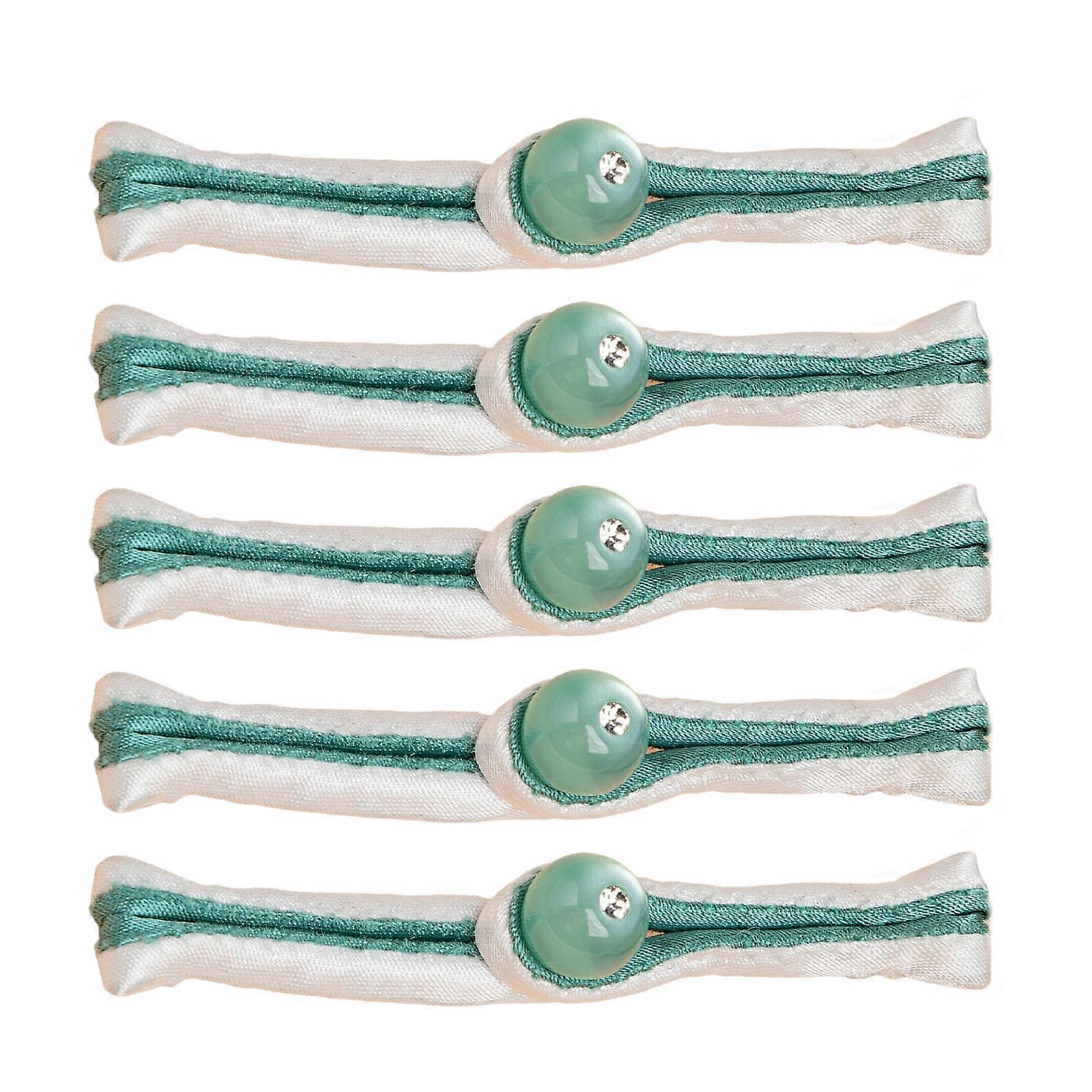 5 Pcs Chinese Knots Button Chinese Clasp Bead Button Chinese Decorative Button Cheongsam Button for Clothing Sewing White plus green bea