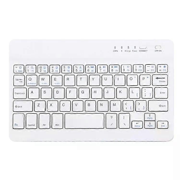 Bluetooth Wireless Keyboard for 10-Inch Tablets-Portable,White White