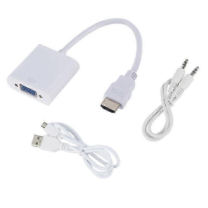 Conversor VGA para HDMI com cabo de áudio e alimentação integrado