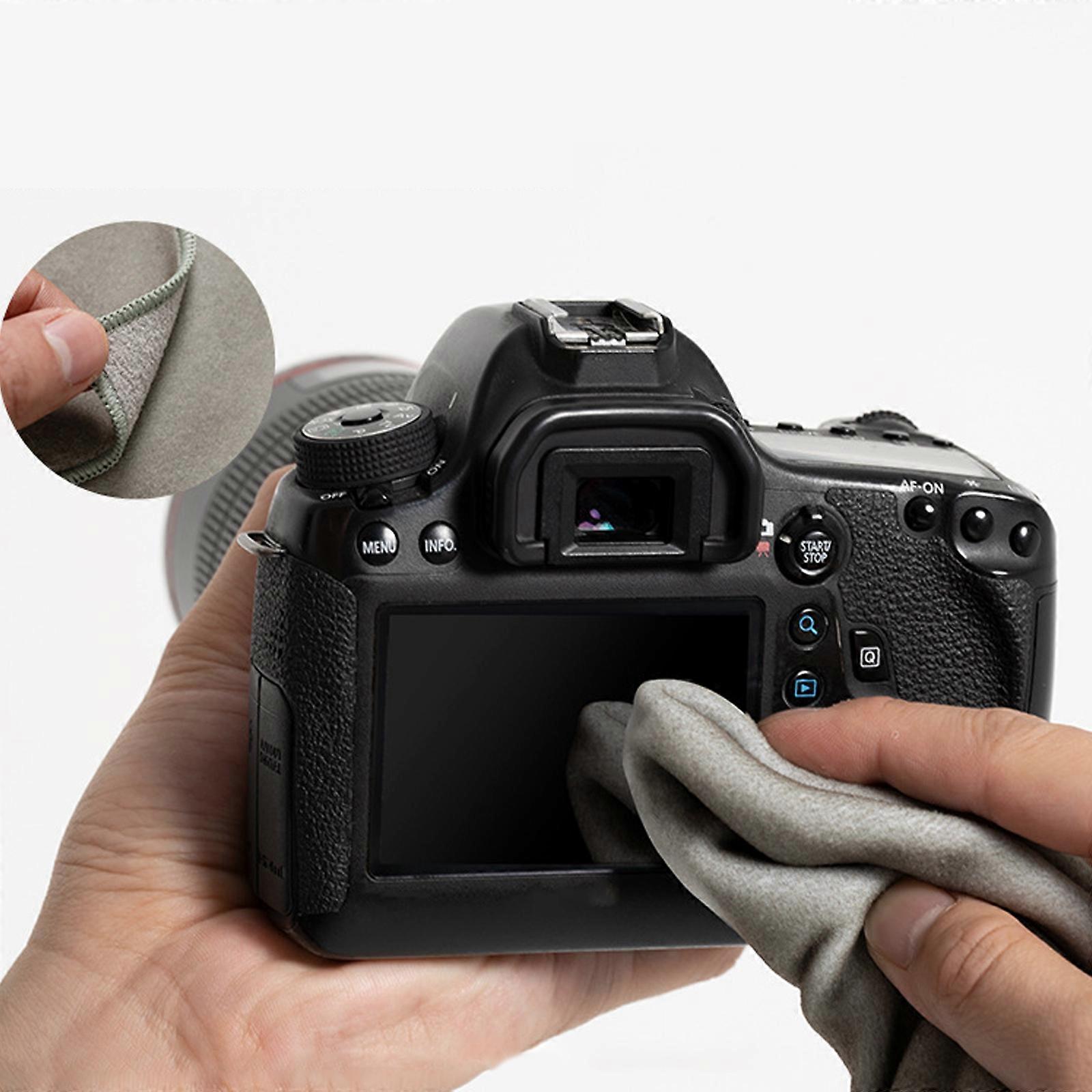 Camera Protective Wrap Cloth 11.81x11.81inch Adhesive Fabric for DSLR Cameras and Lens Scratch Resistant Light Grey