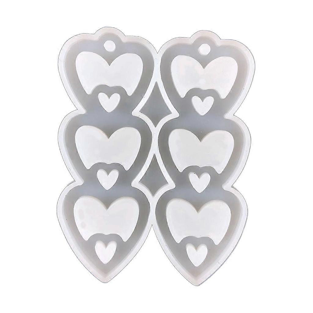 6 pcs / 1 pc coeur forme belle pendentif résine moule oreille moules en silicone bricolage résine résine outils débutants