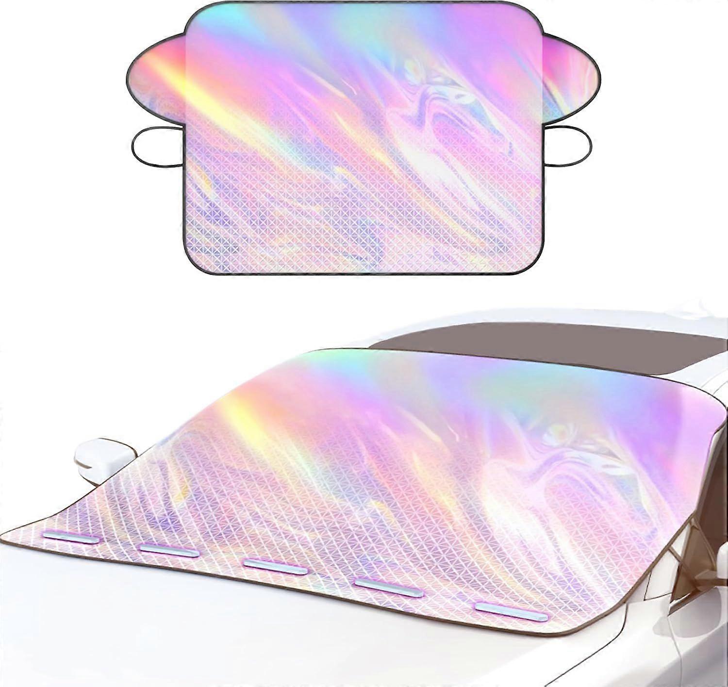 Car Windshield Sunshade Universal Foldable Car Window Covers Reflective 99% UV Laser Sun Shade Block Screen (145*110cm)