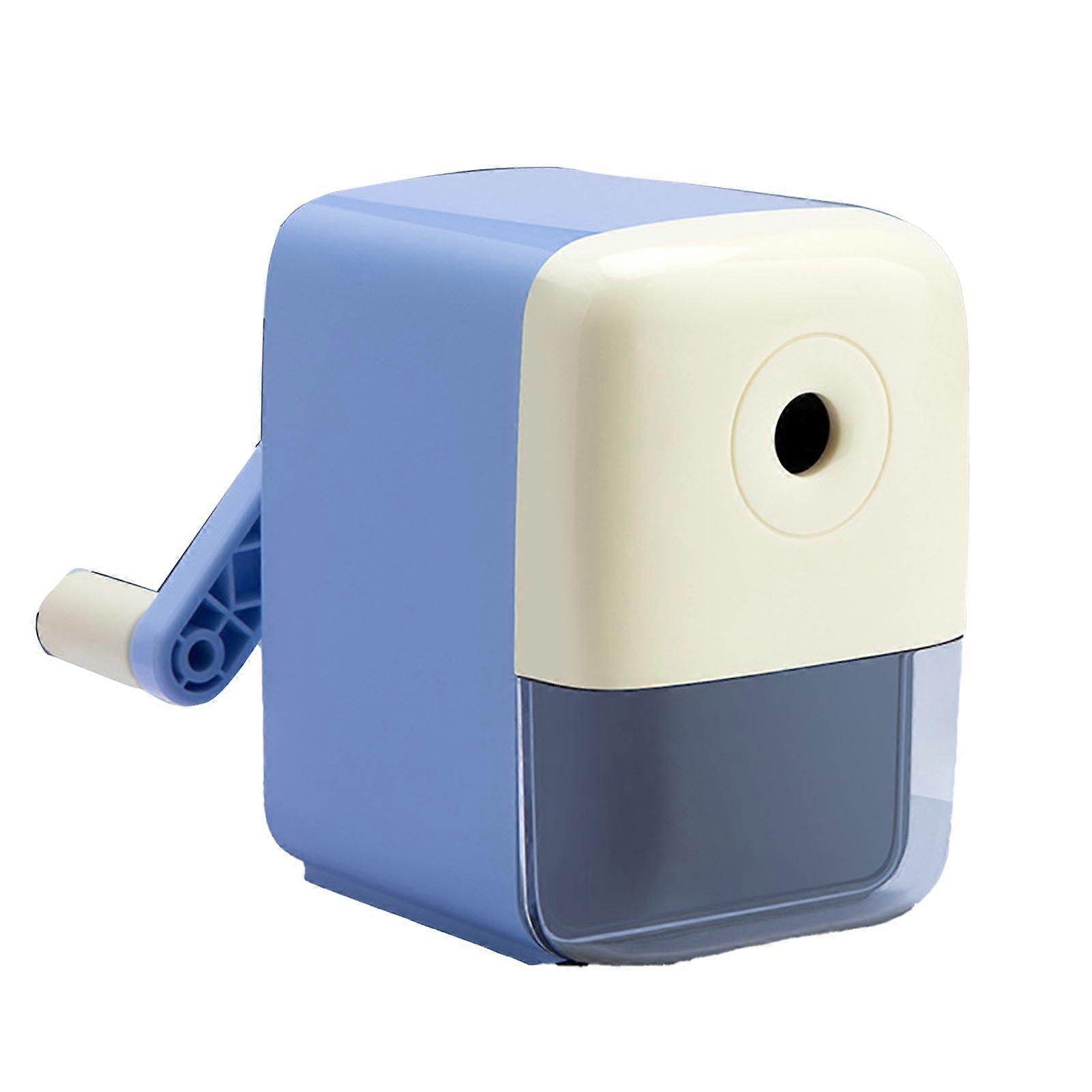 Hand Crank Pencil Sharpener 5 Speed Adjustable Effort Saving Manual Sketch Pencil Sharpener for Students Office Family Sky Blue