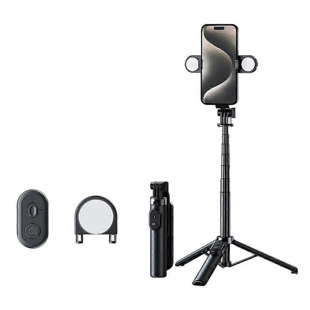 A07 Mini Bluetooth-compatible Selfie Stick with Dual Fill Lights Cell Phone Metal Tripod Stand