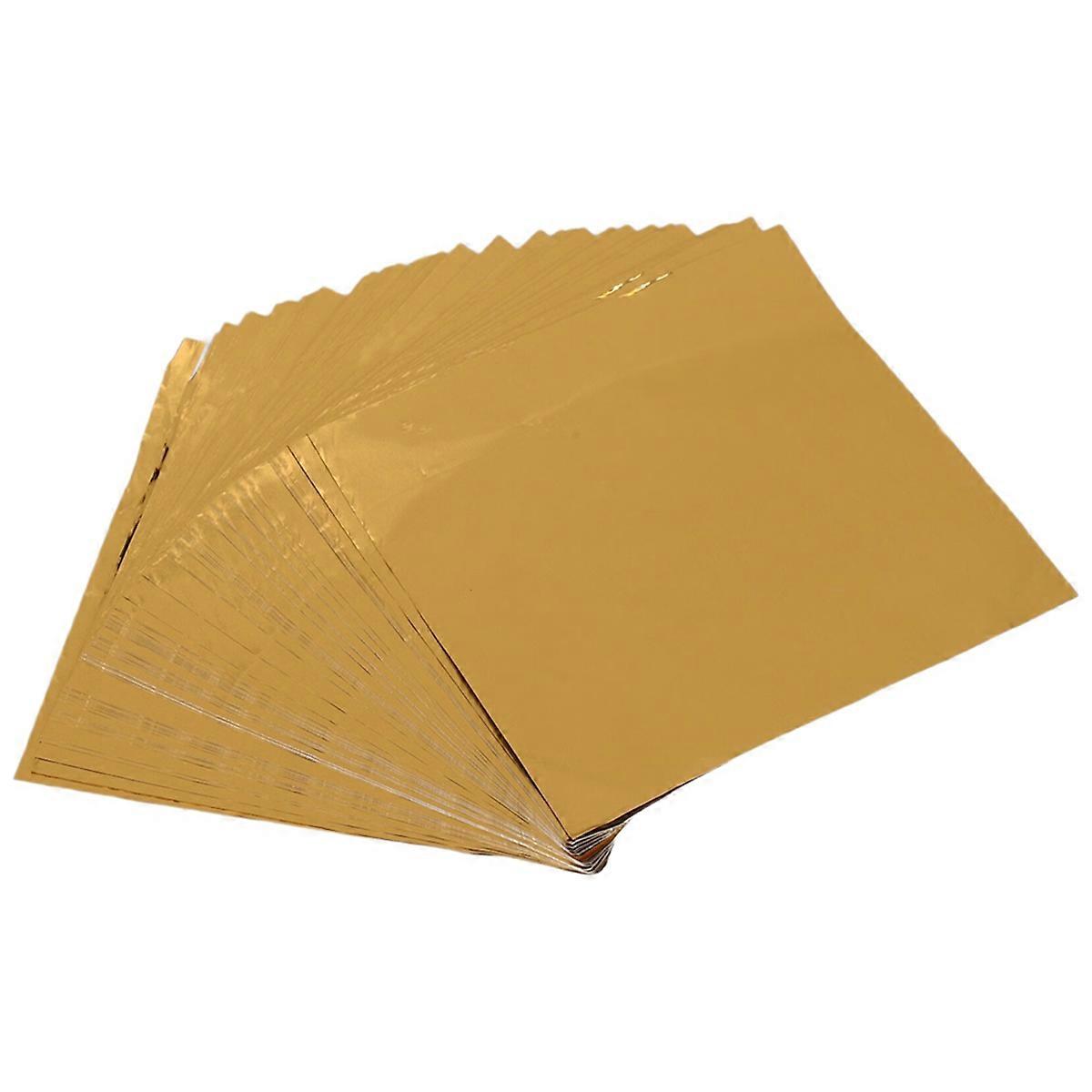 100pcs Sweets Candy Package Foil Paper Square (Gold)