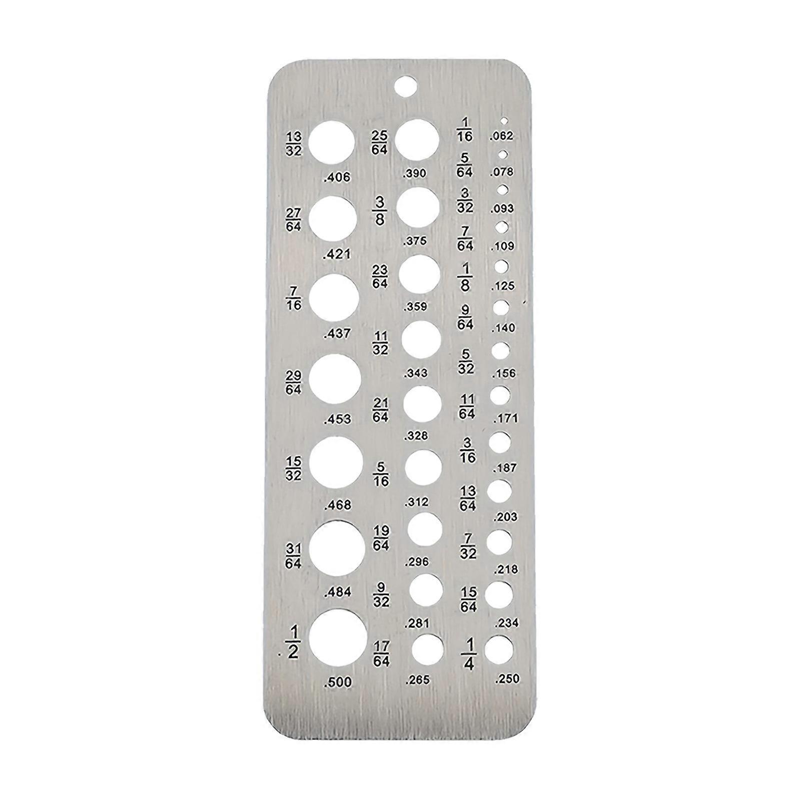 Stainless Steel Drill Bit Gauge Easy to Use with Precision Machining Holes Suitable for Accurate Measurement