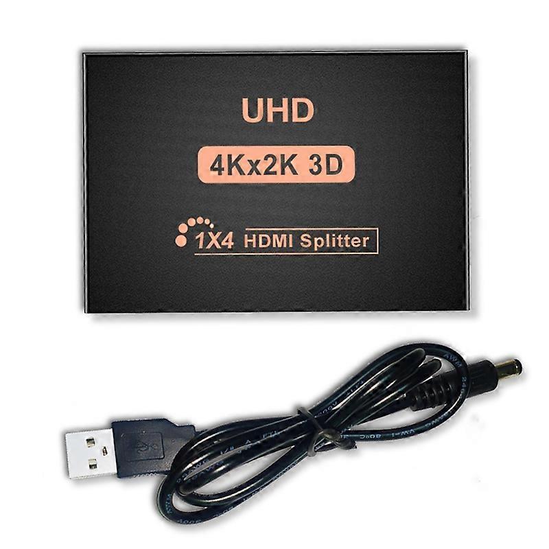 4K 1X4 Splitter By 1 Port to 4 Display Duplicate/Mirror USB Powered Splitter for ( Outputs)
