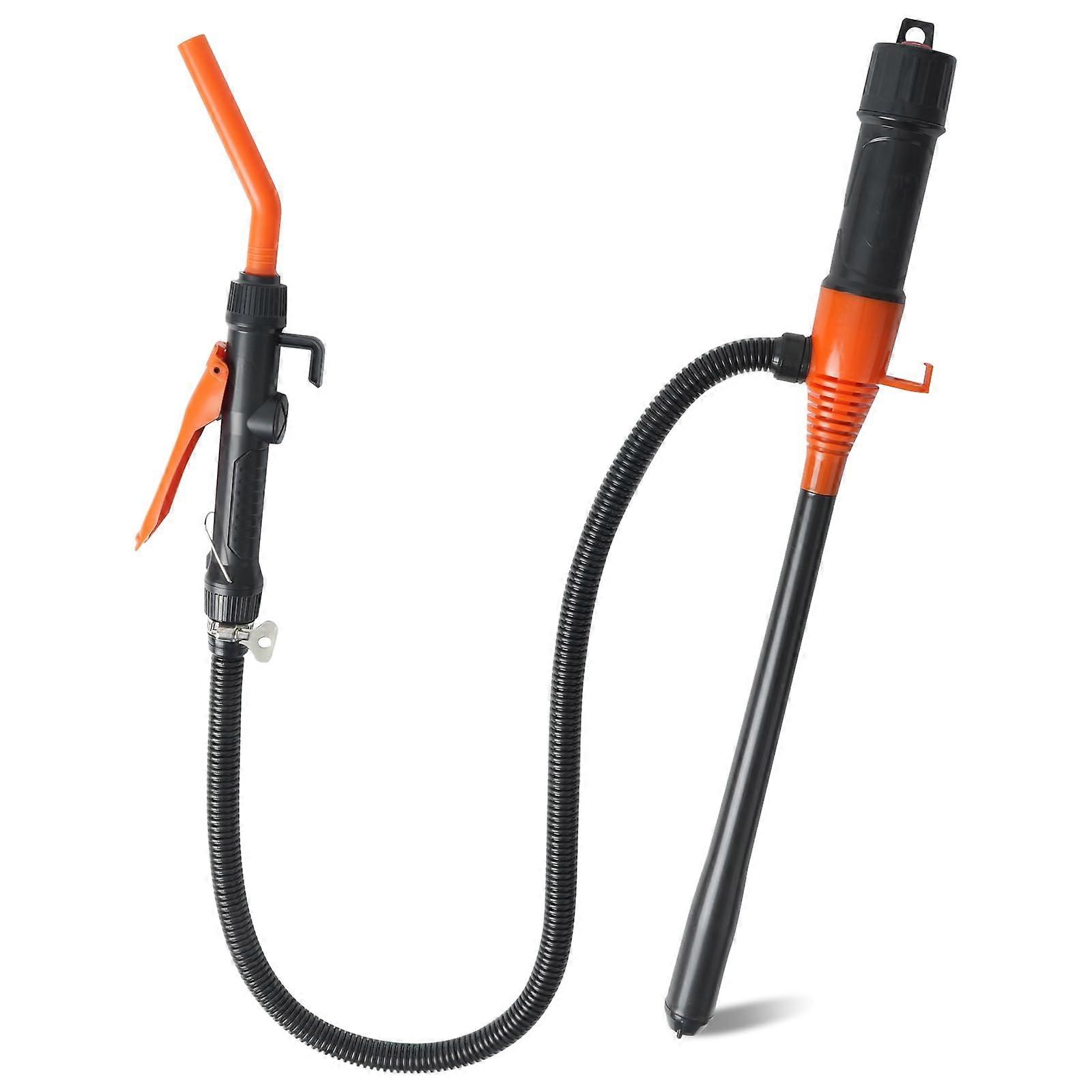 Battery Powered Fuel Transfer Pump with Adjustable Flow Nozzle, 2.6 GPM, Portable, Flexible Hose, Easy to Use