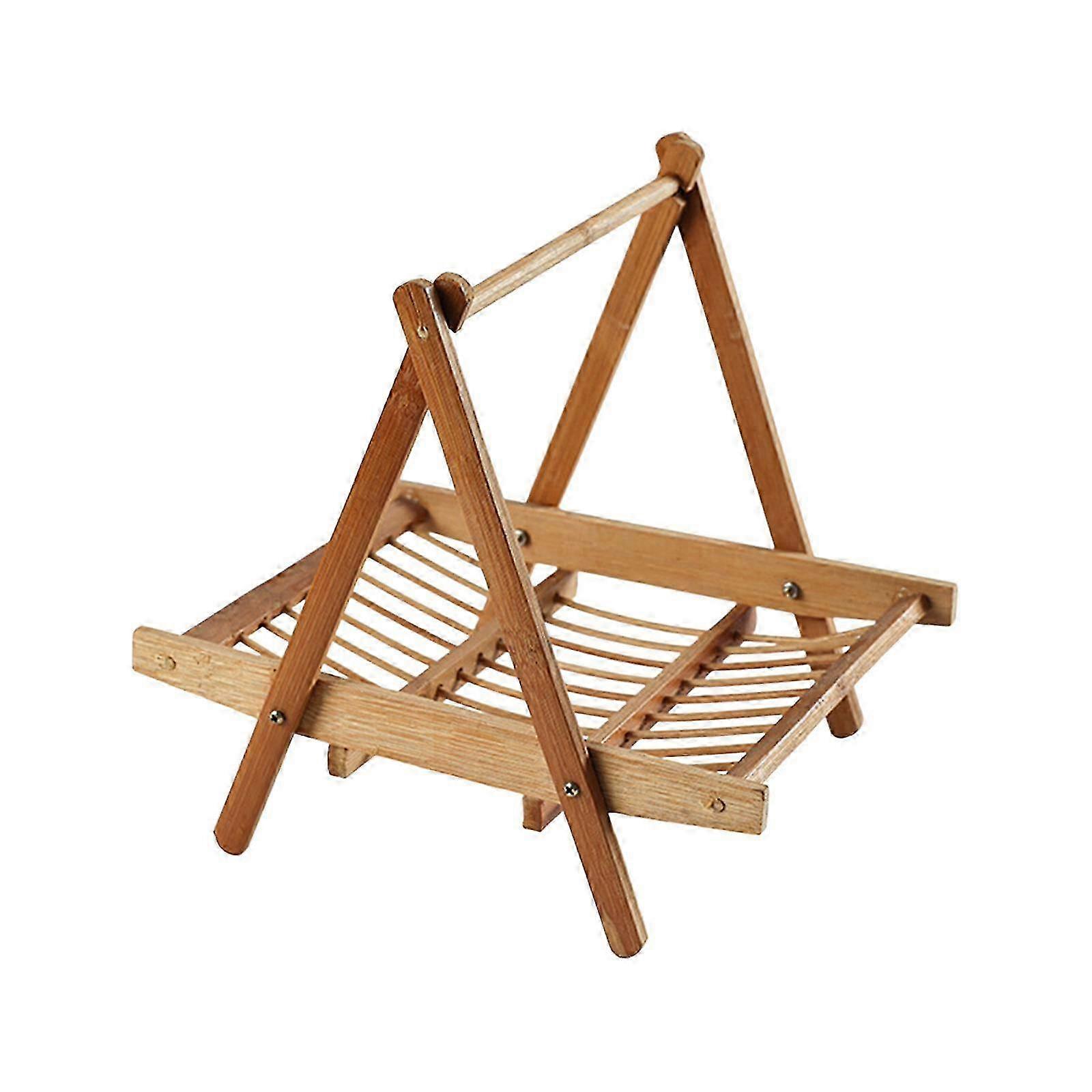 Foldable Bamboo Fruit Basket - Multipurpose Storage Organizer for Kitchen, Countertop, Office