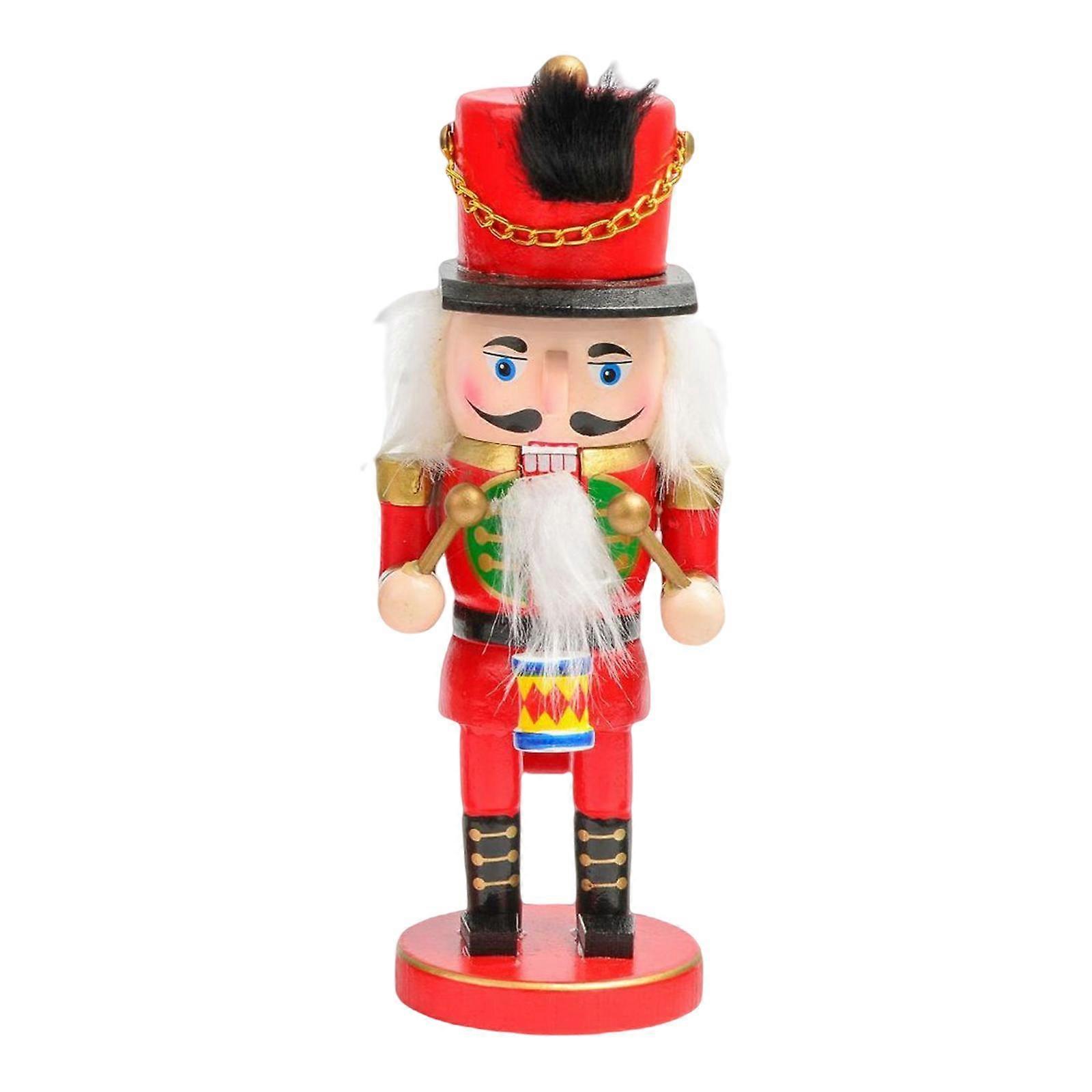 Wood Nutcracker Soldier Puppet Doll Handmade Free Standing for Holiday