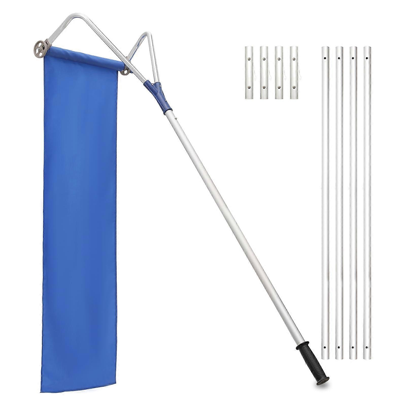 Snow Roof Rake with Wheels - 6 to 22 FT Extendable Aluminum Handle for Efficient Snow Removal on Roofs