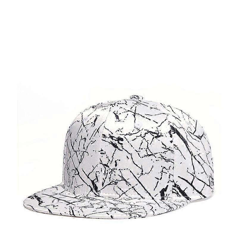 Hip Hop Hat Lightning Pattern Visor Baseball Cap, Men's Solid Color Flat Adjustable Back Buckle Hat