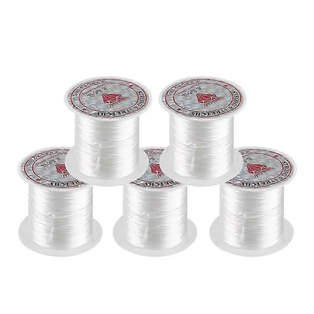 Roll Crystal Wire Bead String Wire Jewelry Material Elastic Wire Suitable for Jewelry DIY (White)
