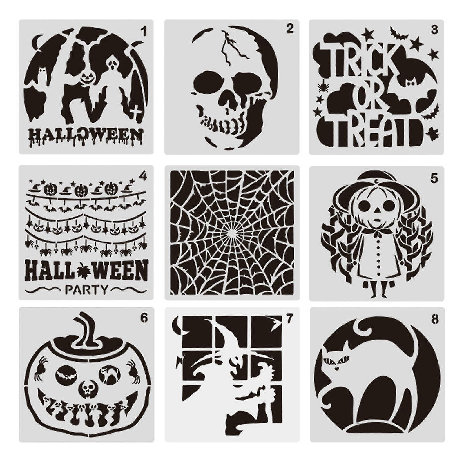 Cutting Dies Stamp Arts Supplies for Card Scrapbooking DIY Hollow Mold with Pumpkin Ghost Net Witch for Cat Patterns