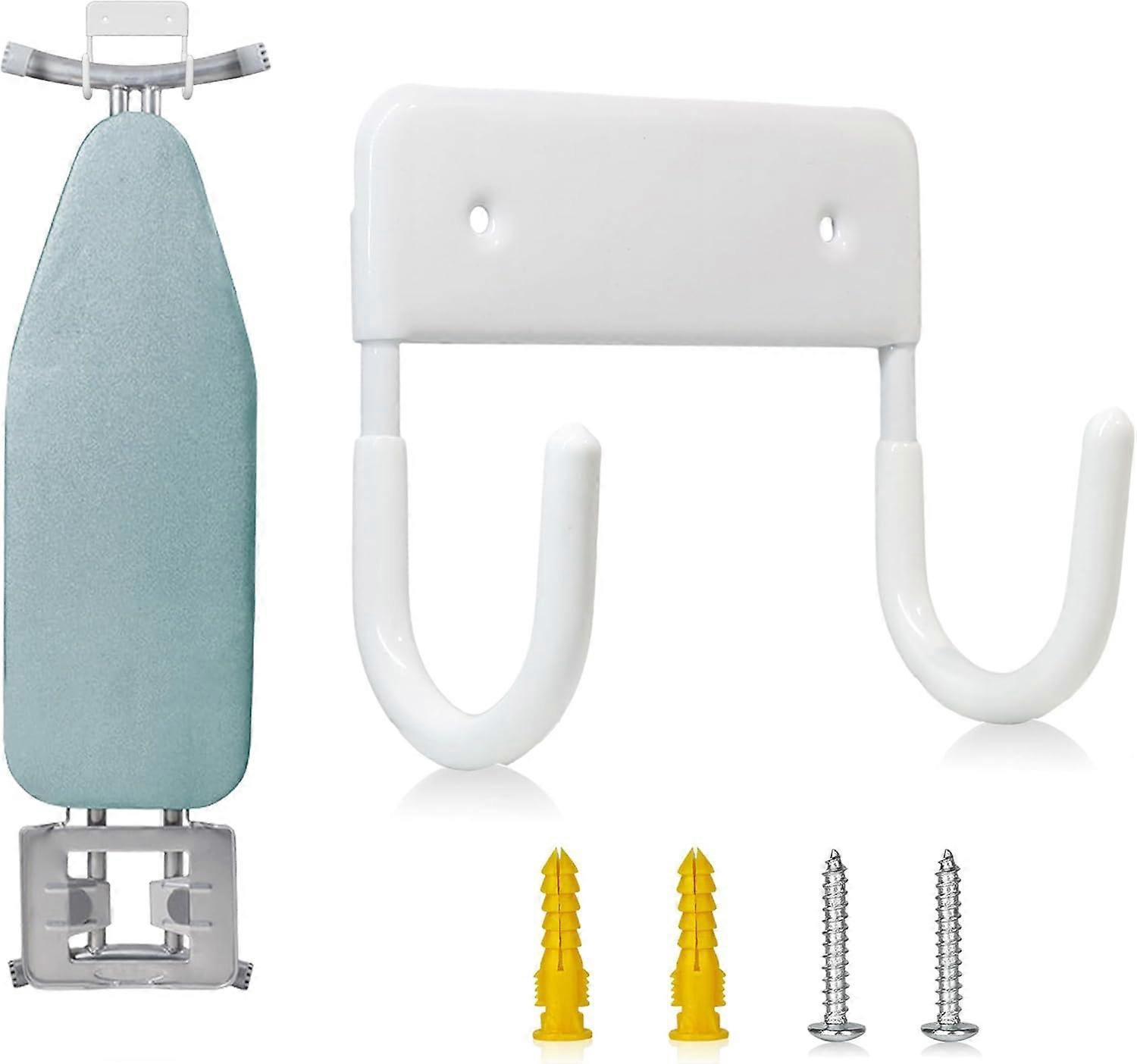 Wall mounted ironing board rack storage laundry room