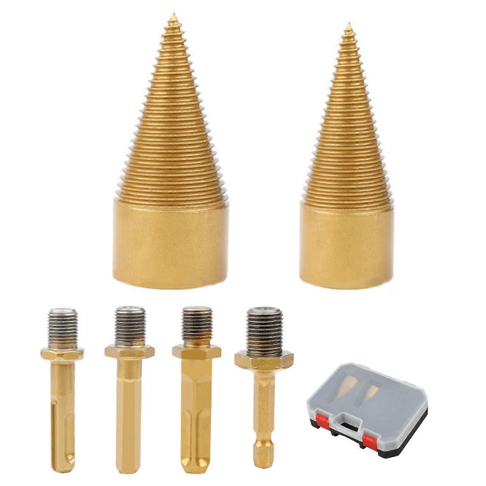 Firewood Drill Bit Set Log Splitters Drill Bit Removable Wood Electric Drills Screw Cone Driver Hex Square Round 32/42mm