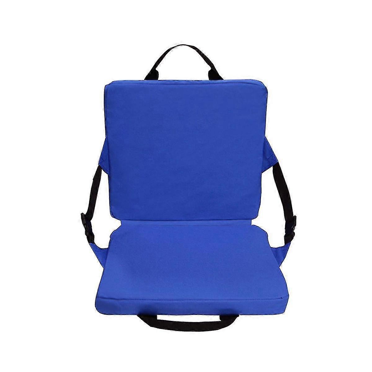 Outdoor Square Chair Cushion with Backrest for Beach Camping Hiking - Blue