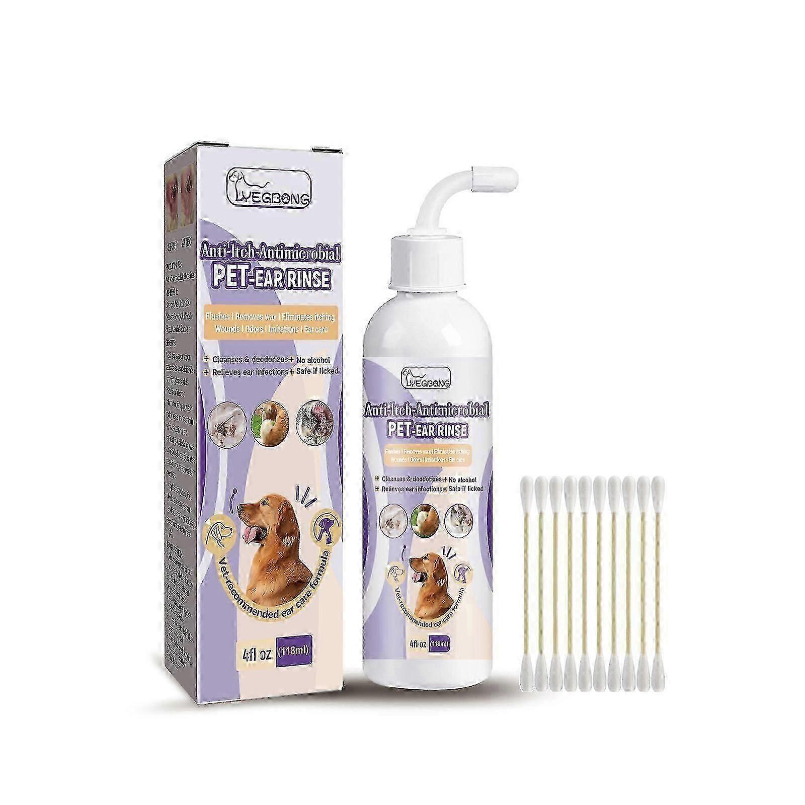 Nettoyant pour oreilles de chien 118 ml, traitement des infections de l’oreille pour chiens et chats, enlève la cire et Dirt_Lucky_B