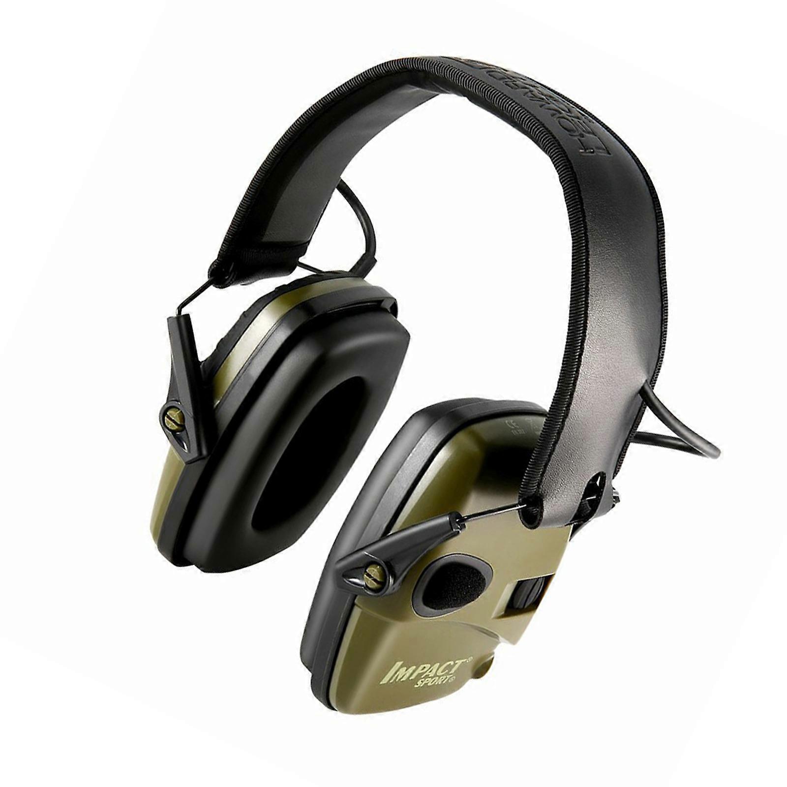 Electronic Ear Protections for Shooting Ranges with Sound Amplification Noise Reduction, EarMuff Noise Reduction Green