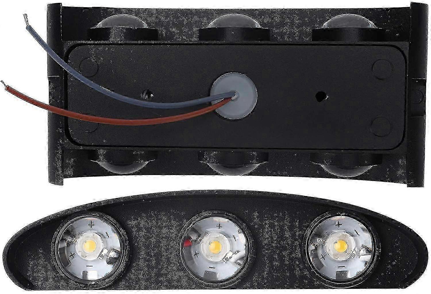 6w Led Wall Light Aluminum Black Shell Warm Light Downlight Decorative