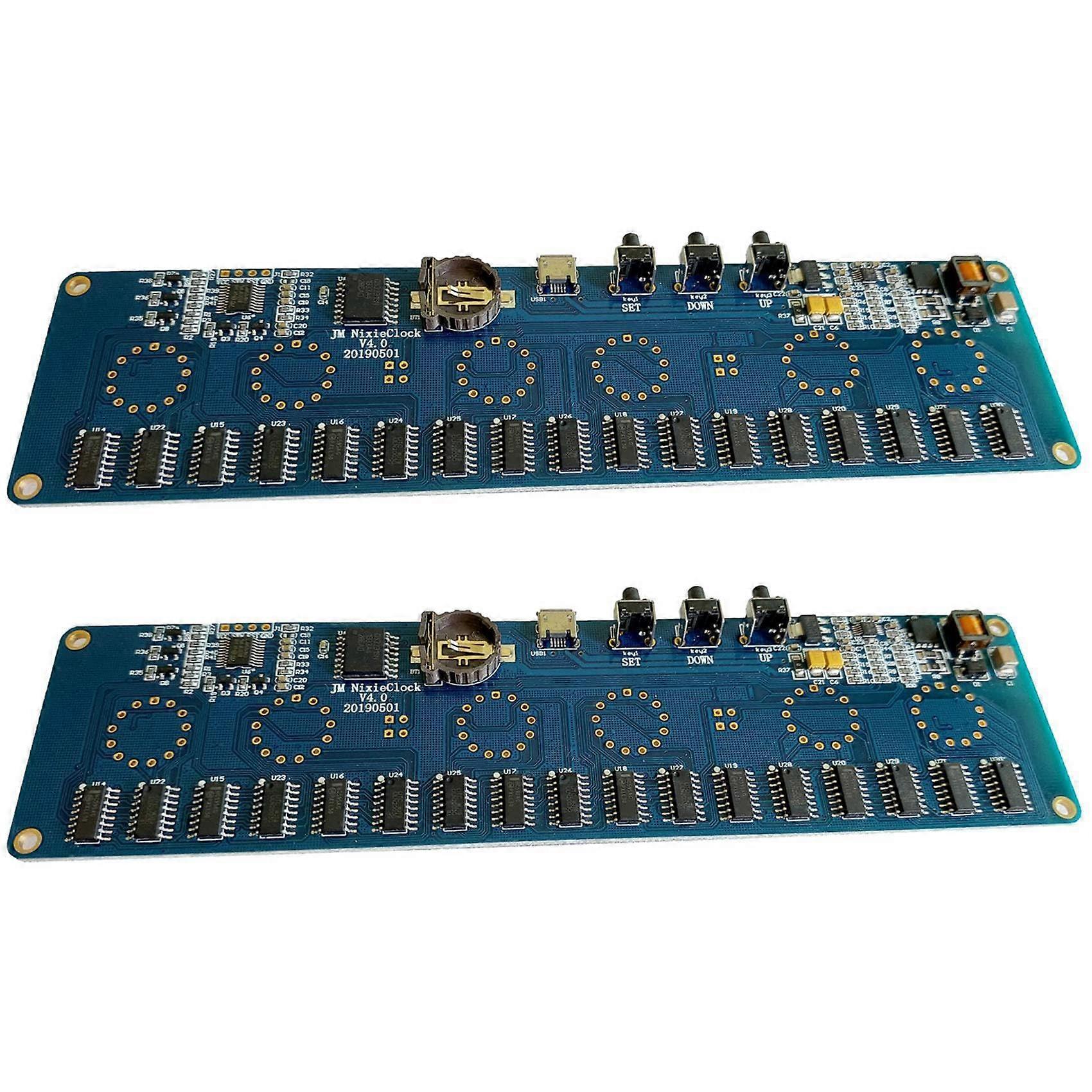 2X DIY In14 In4 Nixie tube clock Digital LED clock Gift board Kit, PCBA No tubes