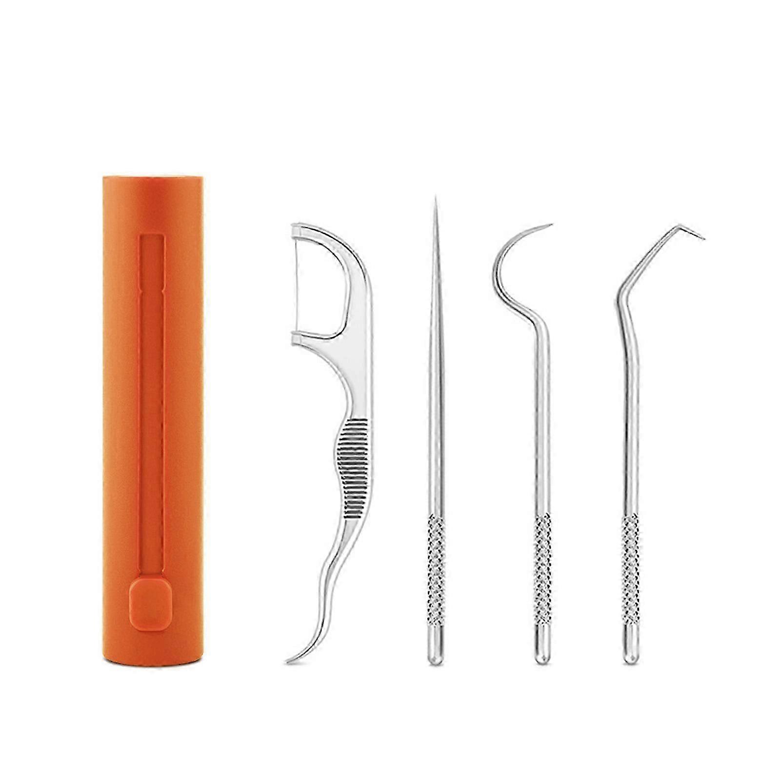 4Pcs/Set Dental Calculus Remover with Storage Tube Portable Simple Safe Effective Reduce Gingivitis Risk 2025