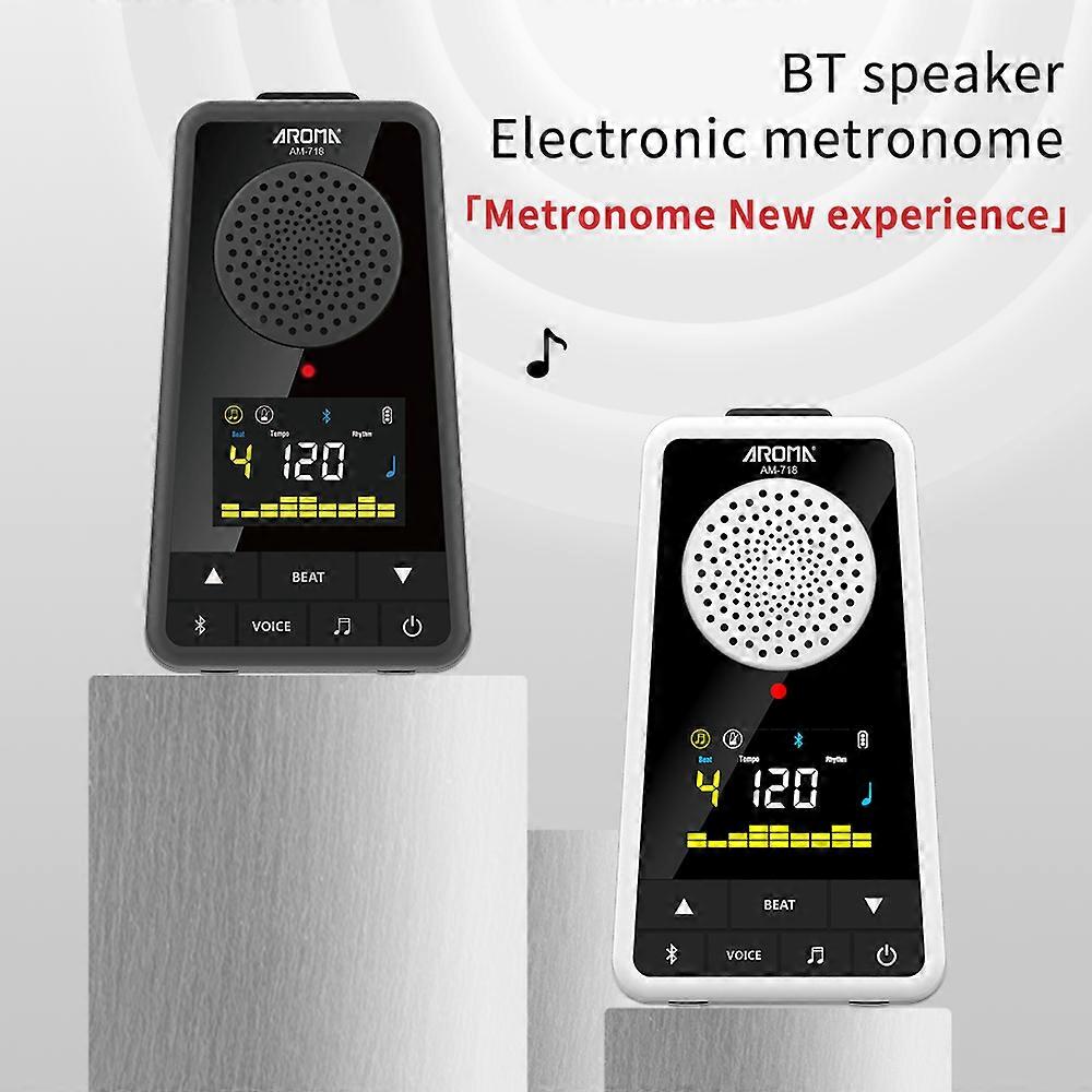 AROMA 2-in-1 Metronome BT Speaker for Guitar Piano Drum Violin Rechargeable Digital Metronome with Vocal Counts 1300mAh Large-capacity Battery VA Col