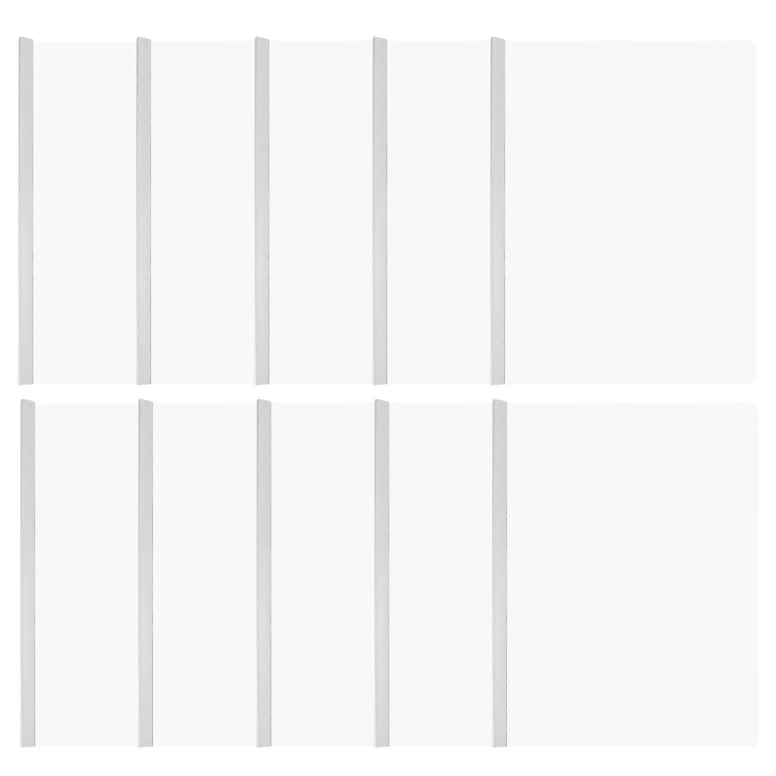 Plastic File Folders with Draw Rod for Document Organization A4 Size 10 Pieces White