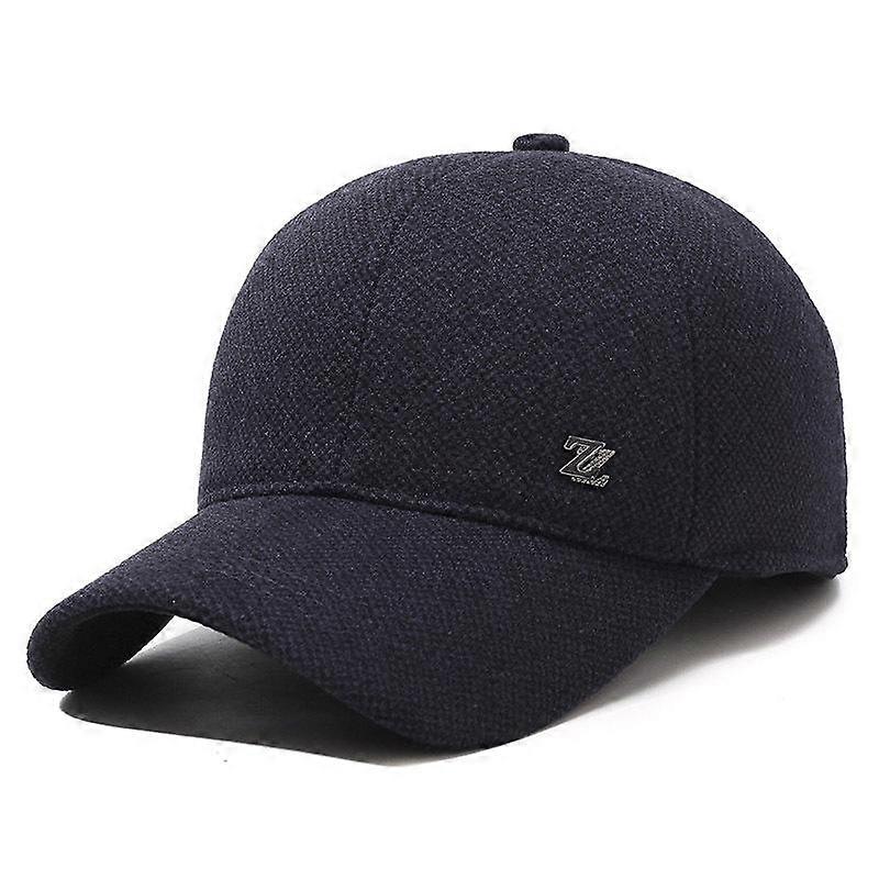 Hat Men'S Seasonal Wool Baseball Cap Versatile Middle-Aged And Elderly Fleece Warm Cap Dad'S Ear Protector Cap