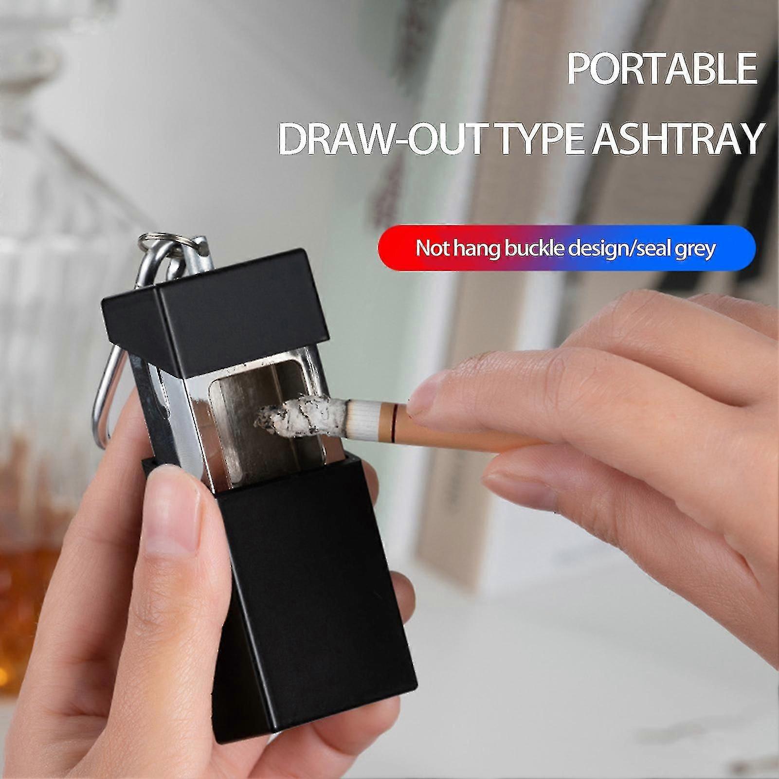 Ashtray Good Seal Drawer Design Oblong Shape No Odor Spilling Waterproof Ash Storage Portable Pocket Smoke Ash Tray With Lid Key Chain Househol