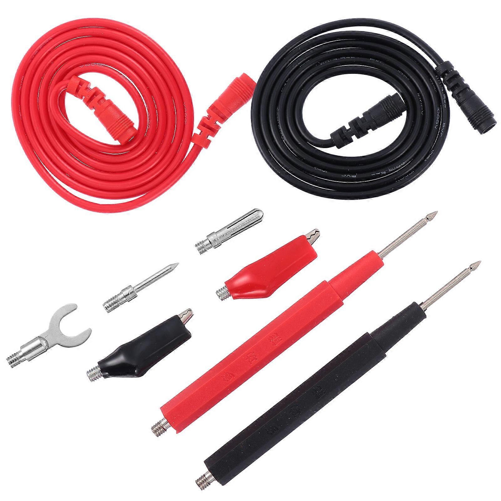 Multimeter Test Leads Combination Cable with 15-in-1 Suite for Testing Black PVC Metal