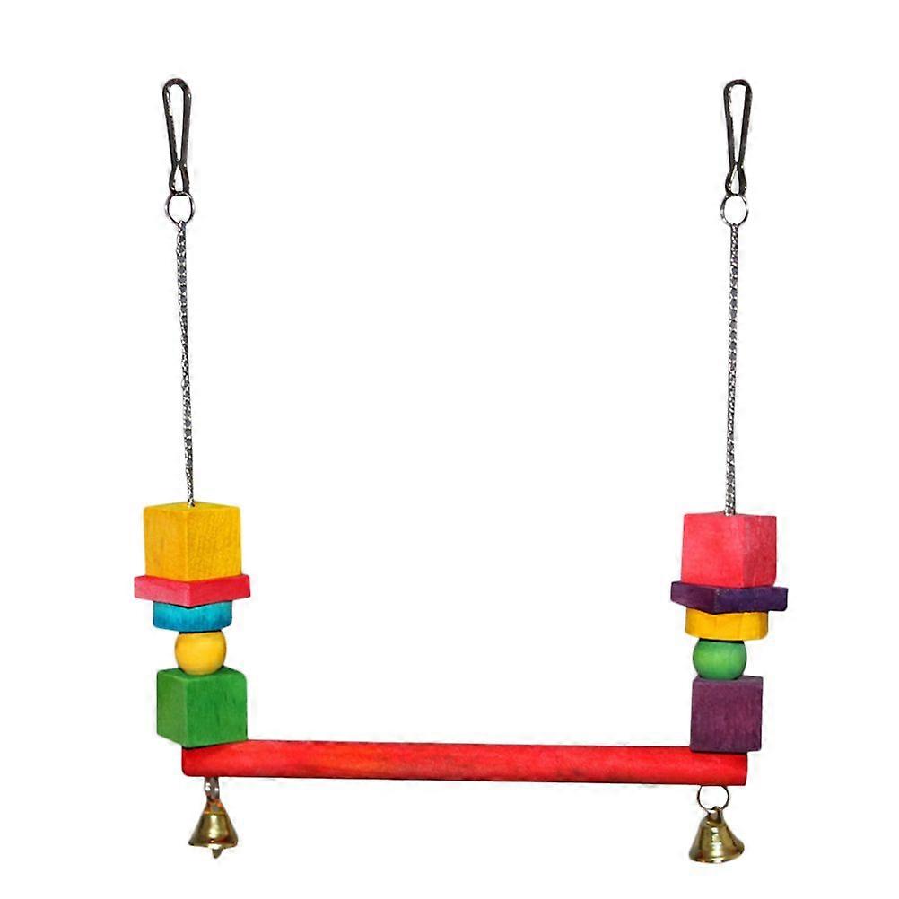 Bird Playing Wood Swing Standing Swing Parrot Hanging Stand Toy Bite Stand Rack Hanging Bridge