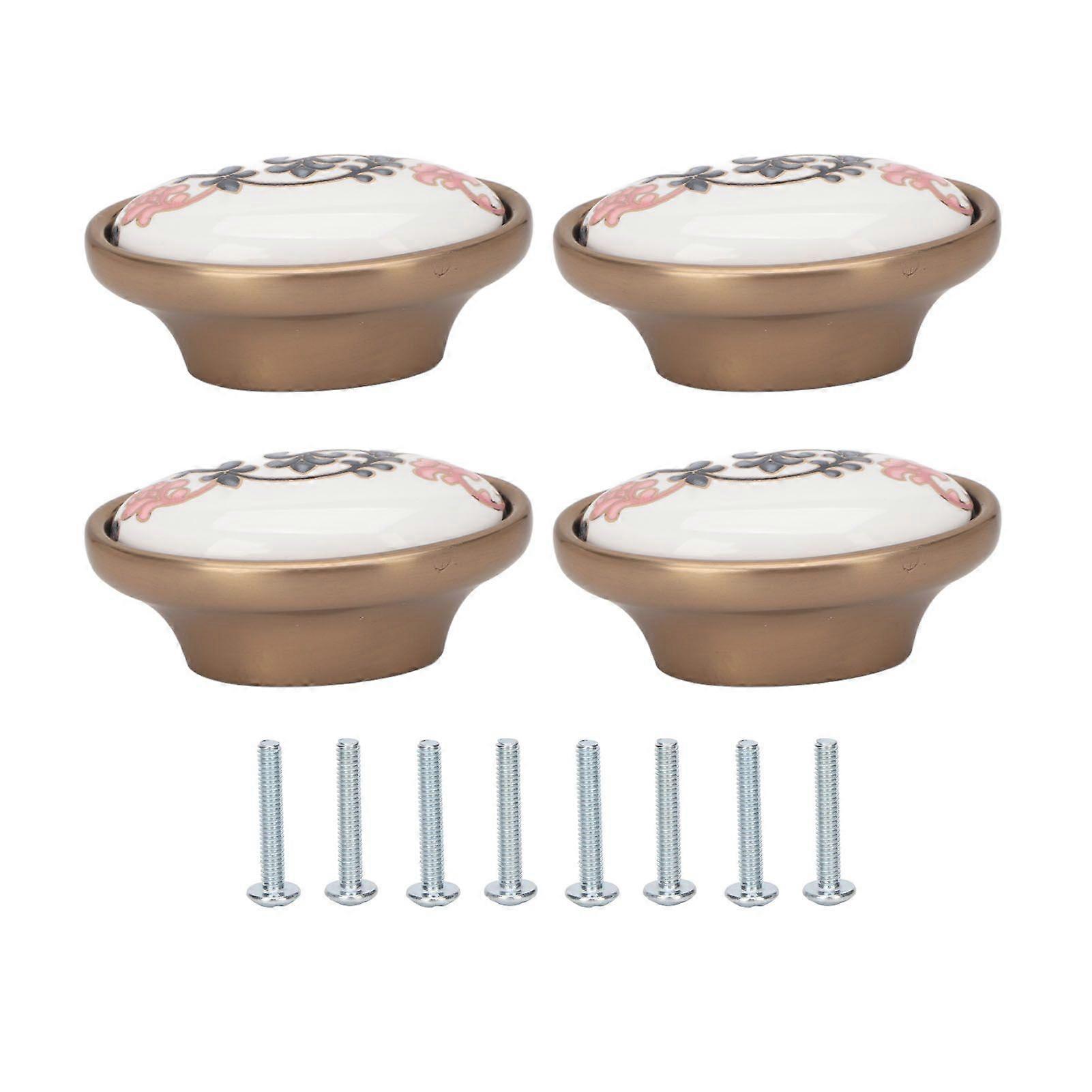 2025 Latest Model  4 Sets Oval Cabinet Knobs 3D Floating Flower Exquisite