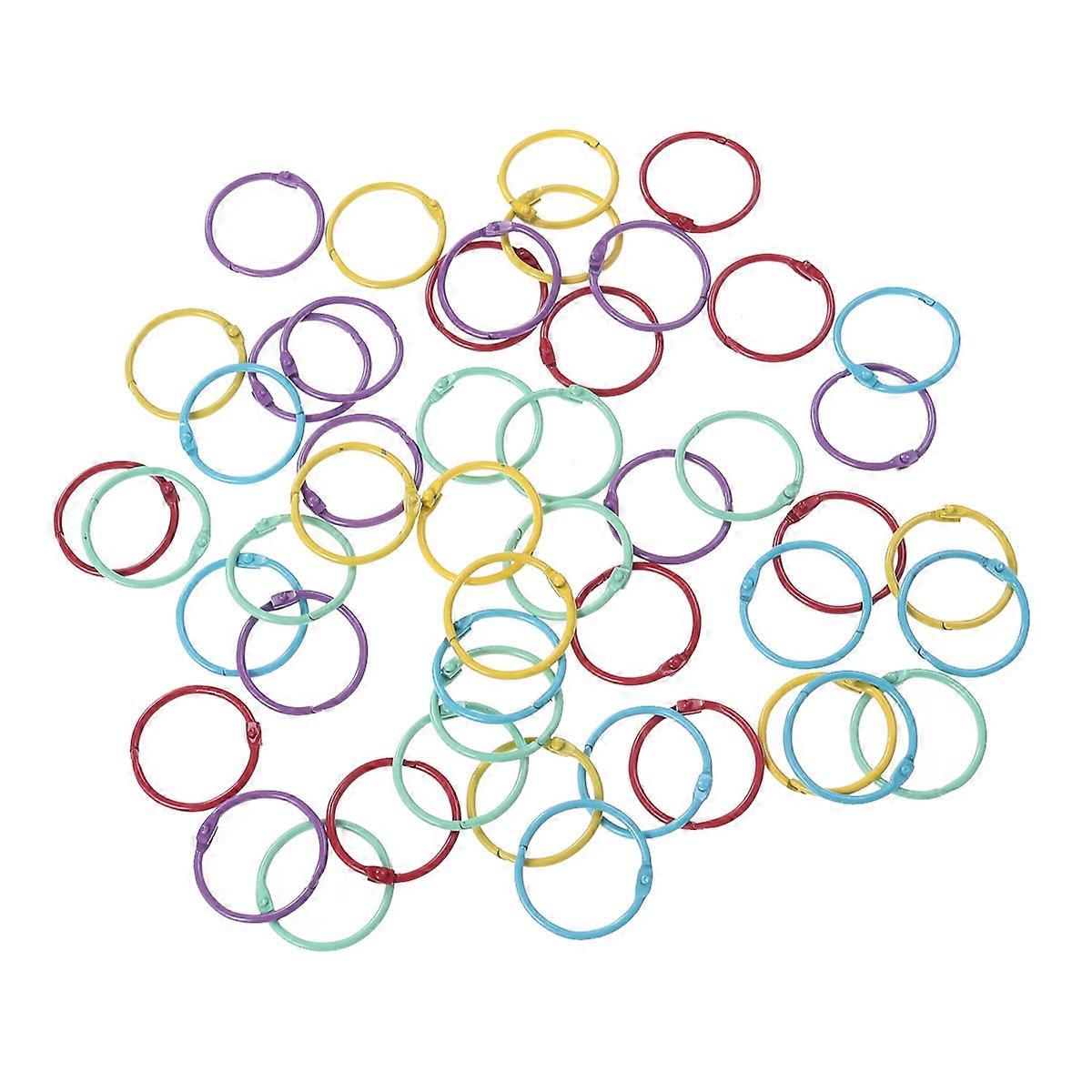 50pcs Nickel Plated Metal Book Rings, Loose Leaf Binder Hoops for Office, School, Home Use, Smooth Silver Finish, Easy Open & Lock, Multi Purpose
