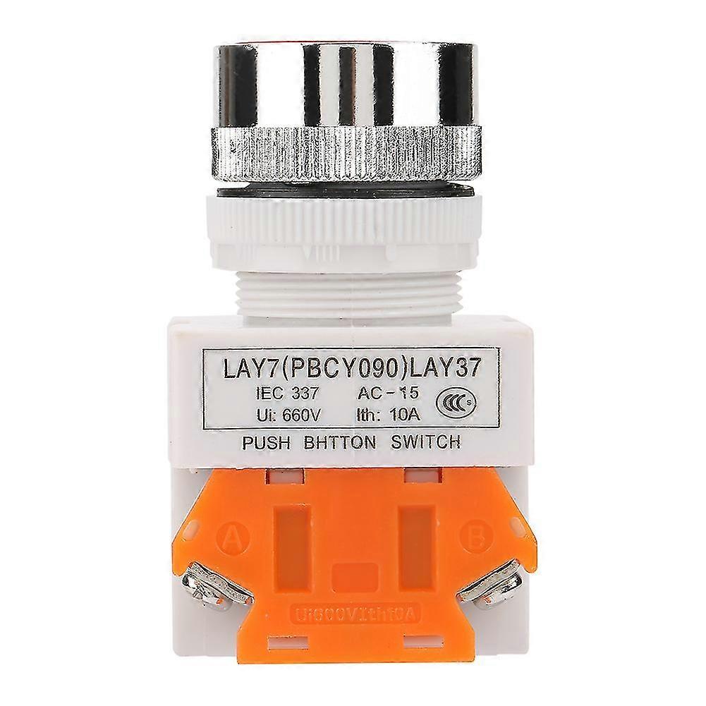 Self Locking Flat Head Red Push Button Switch 22mm Mount LAY37-11BNZS 2025