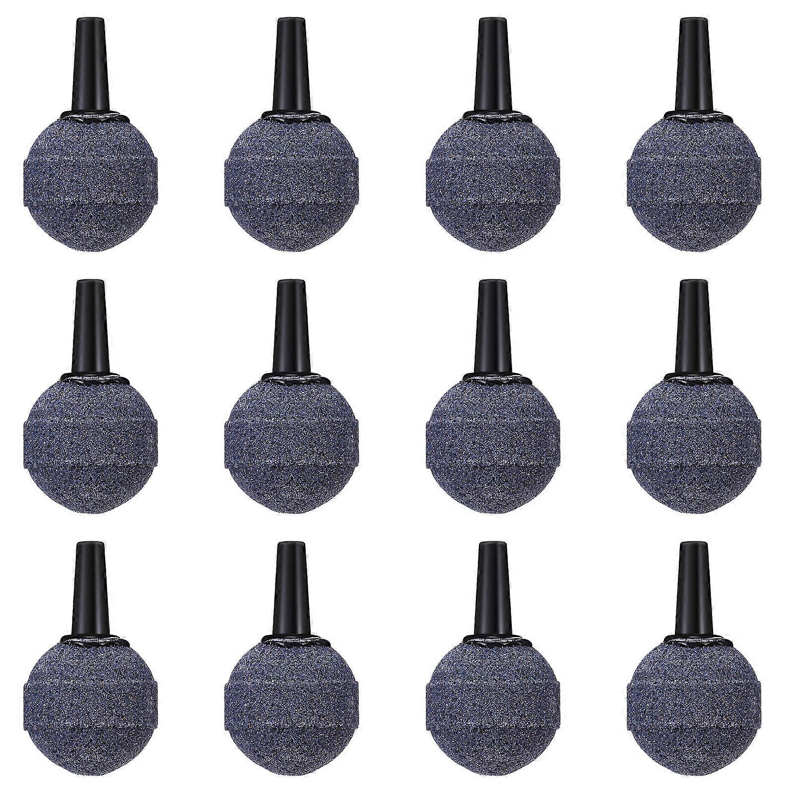 Air Bubbler for Aquarium Popetpop 12Pcs Round Air Stones Water Circulation Device for Ponds and Fish Tanks