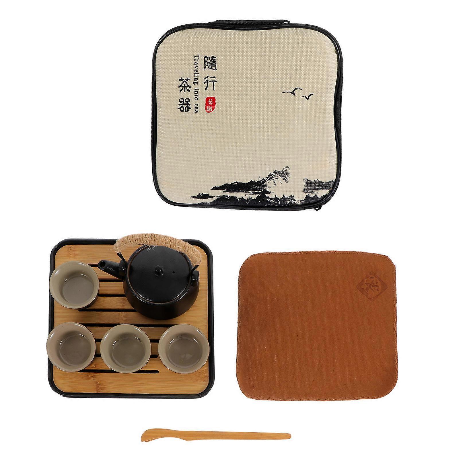 Tea Pot Ceramic Office Use Tea Brewing Pot Shaped Tea Lovers Family Gathering 1Set