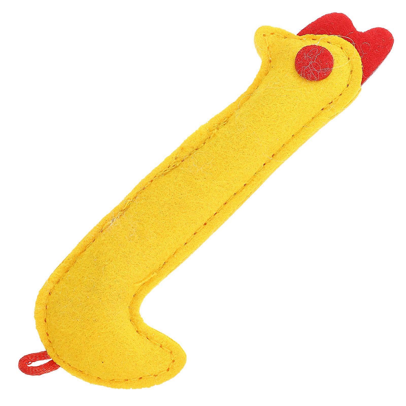 Cat Chew Toys Pet Chewing Toy Squeaky Sound Safe Materials Yellow 5.50X1.57X1.97in 1Pcs