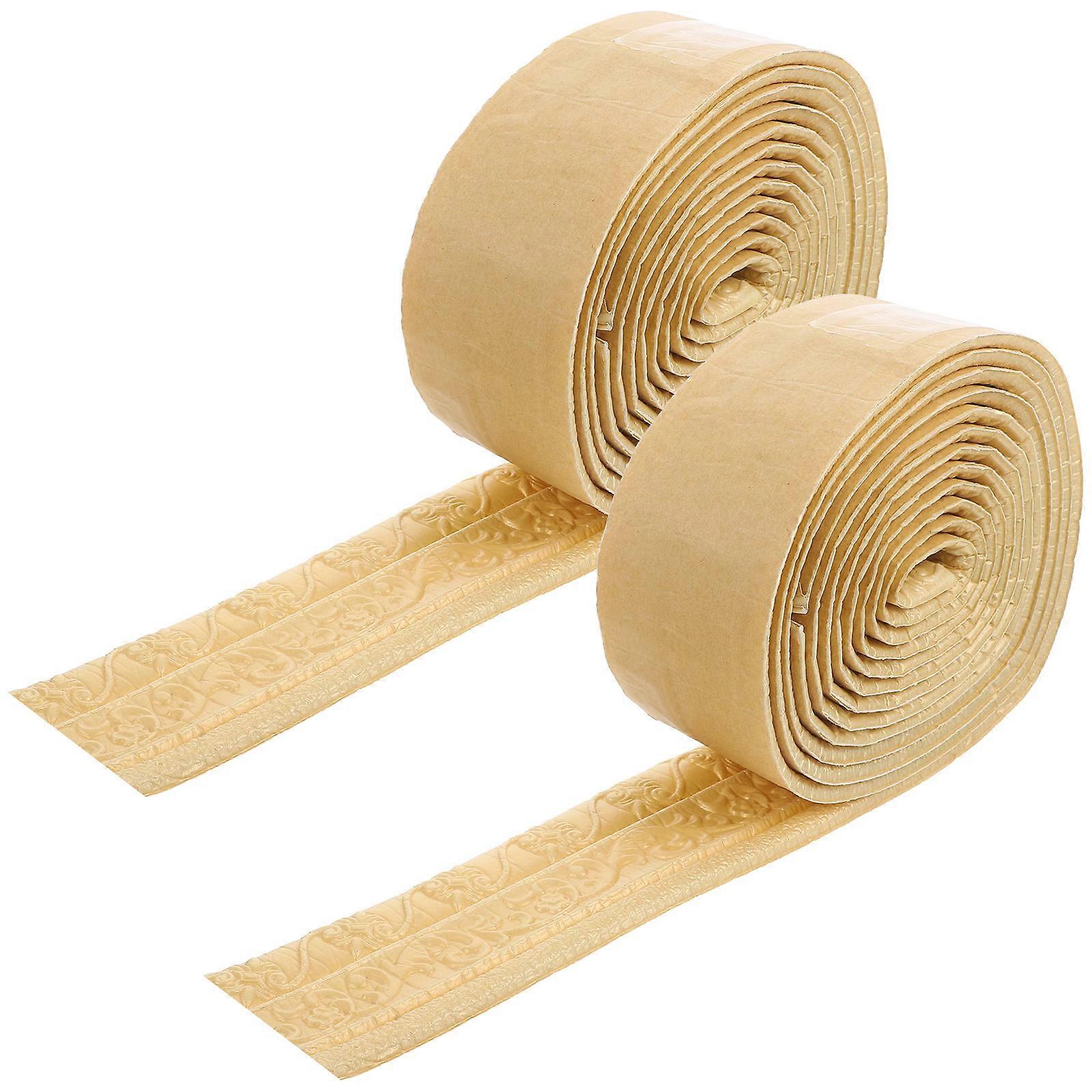 Wall Corner Molding Trim Adhesive Foam Molding Trim Golden 8x230x0.5cm Homeowners 2Pcs
