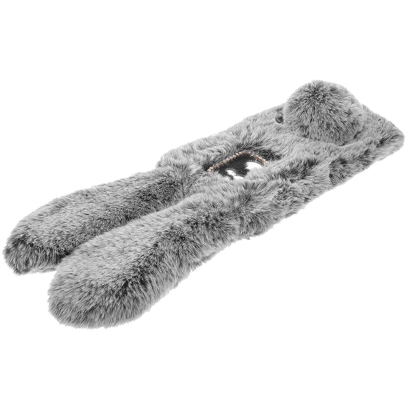 Fluffy Phone Cover with TPU and Plush Material for Protection Dark Grey Compatible with Moto G .0inch