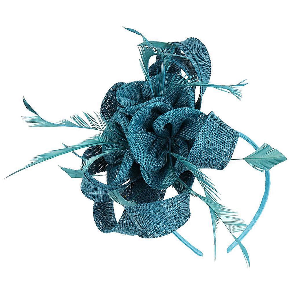 Mini Tea Party Hats For Women Fascinator Headband Formal Parties Removable Hair Clip Lake Blue 23x18x8cm 1Pack