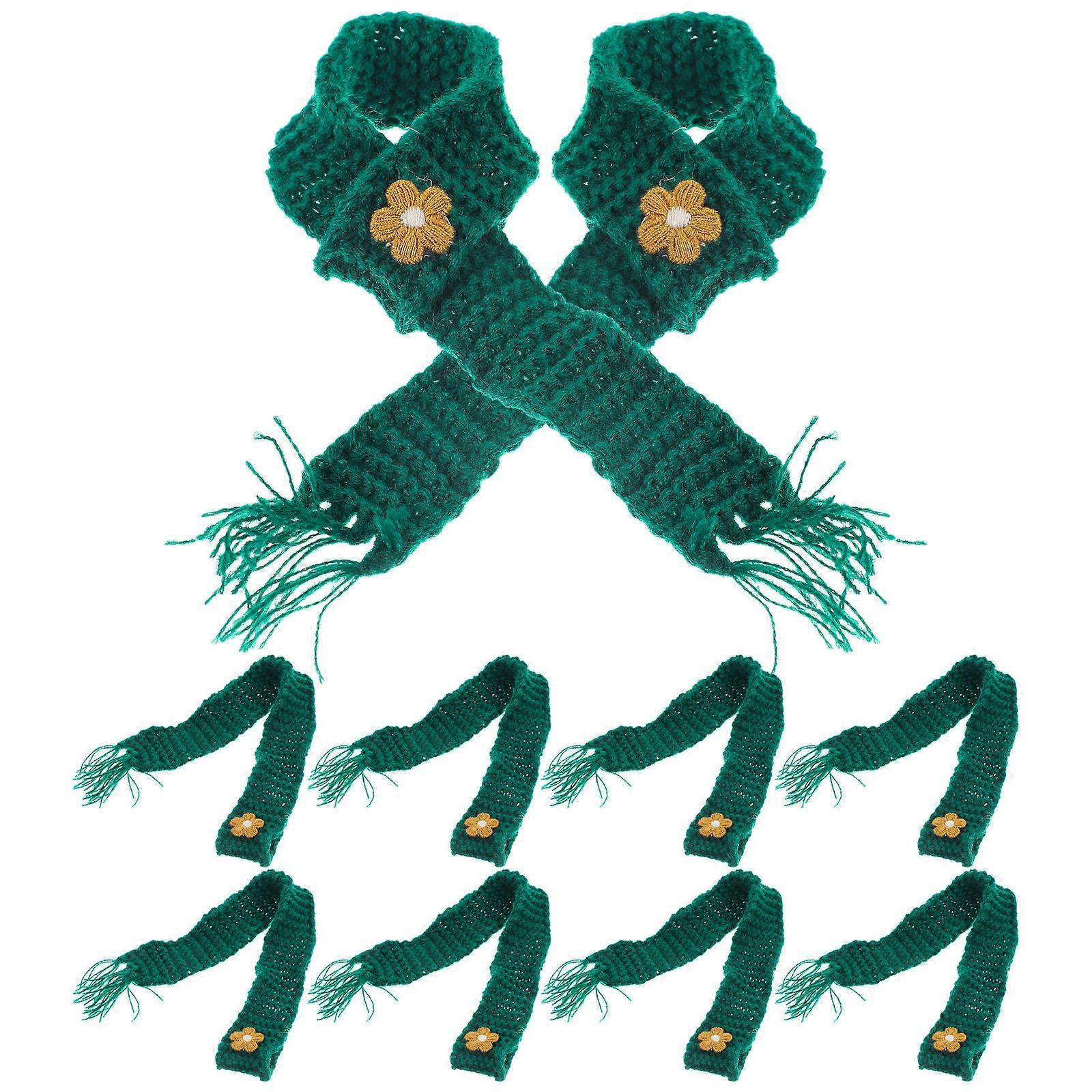 Adjustable Decorative Mini Scarf For Diy Projects Crafting present Giving Green 10Pcs