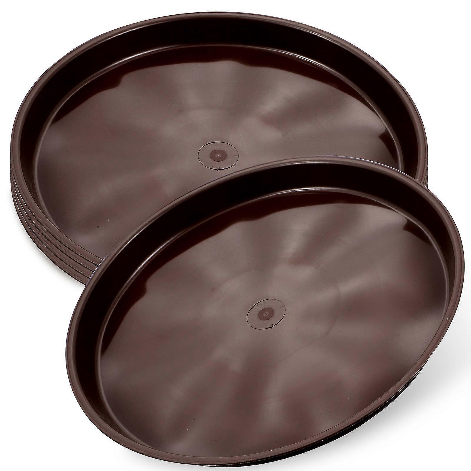 5pcs Round Plastic Plant Pot Saucers with Raised Edges Reusable Trays for Indoor Garden Plants Flower Pot Drainage Protection Windowsills Balconies