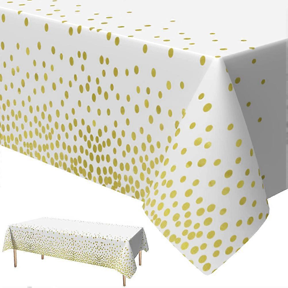 Decorative Table Cloth Multi-Function Table Cover Decorative Small Dots Prints Tablecloth for Everyday Use PE Non-Fading 1Set
