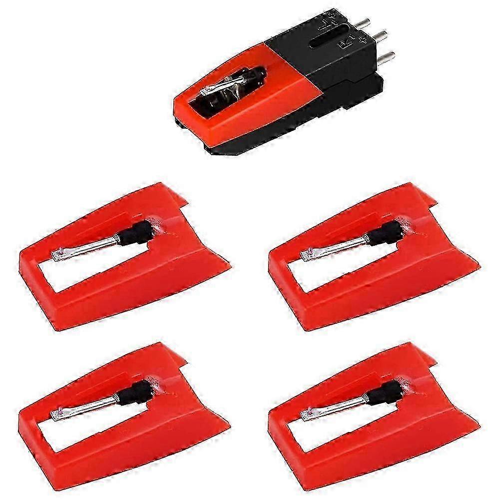 Record Player Needle, 1 PC Record Player with 4 PCS Diamond Stylus Replacement for , , ION, LPRed SZRH A-F